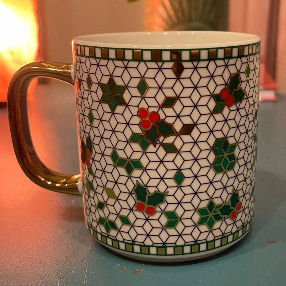 Monogram “B” Festive 14oz Creative Crate Mug–Anthropologie Bistro Tile Inspired